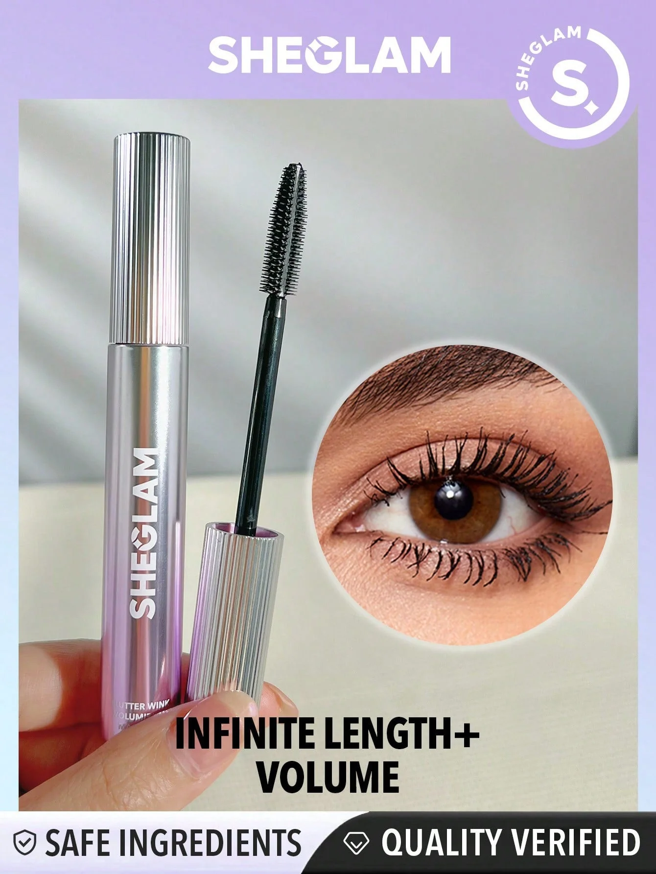 IMG_1543 ریمل حجم دهنده شیگلم SHEGLAM مدل Flutter Wink Volumizing - Image 1