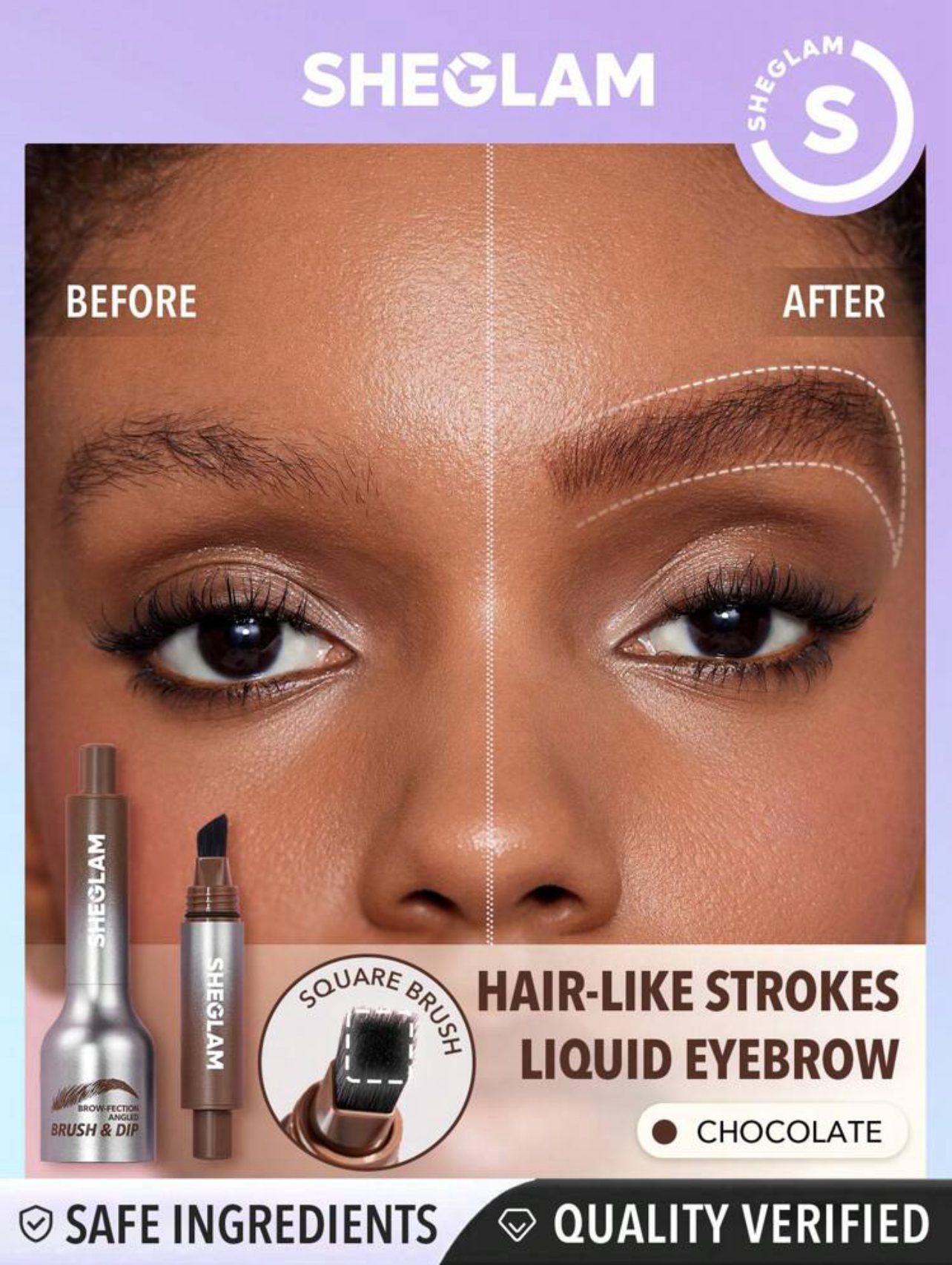 IMG_2153 پماد هاشور ابرو شیگلم SHEGLAM Brow-Fection Angled Brush & Dip - Image 1