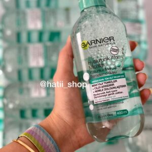محلول میسلار پاک کننده آرایش گارنیه حاوی آلوورا و هیالورونیک اسید