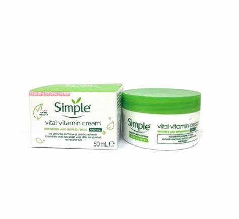 کرم شب ویتال ویتامینه ضروری سیمپل محافظ SPF15 حجم ۵۰ میل